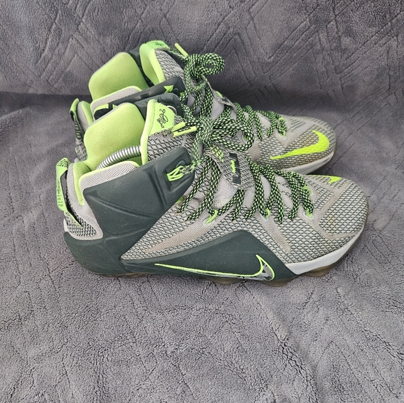 Nike Other - Nike LeBron 12 XII Dunkman Gray Volt Sneakers Mens Size 11 Athletic Hi Top Shoes